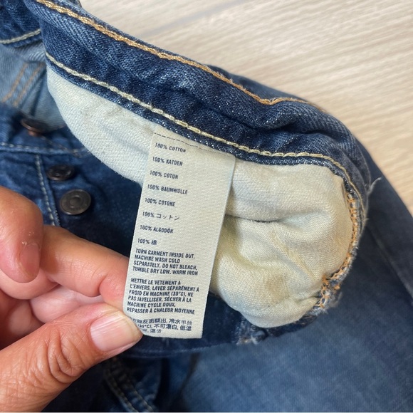 Abercrombie Kilburn Low Rise Boot Button Fly Dark Wash Denim Jeans Boys 14 Slim - Picture 13 of 14